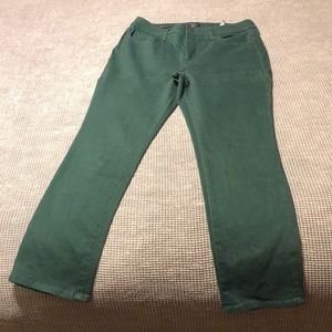 NYDJ size 12P green Sheri Slim pant with Lift Tuck technology. 5pocket style.